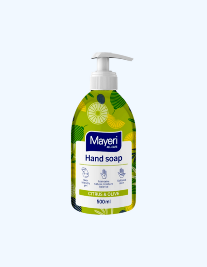 Изображение MAYERI ALL-Care жидкое мыло Цитрус и Оливки, 500мл с дозатором,