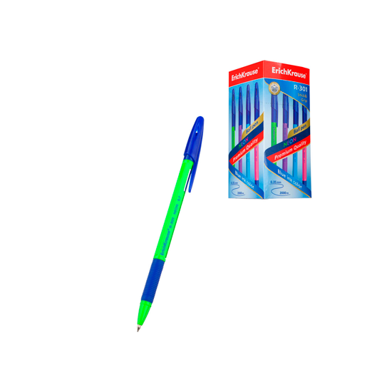 Изображение 42751 Ручка шариковая ErichKrause® R-301 Neon Stick&Grip 0.7, цвет чернил синий (в коробке по 50 шт.