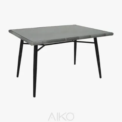 Изображение Стол кухонный CORVUS 131/91/76 Со стеклянной плетенной столешницей (Outdoor) (8888Z)