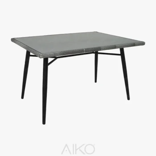 Изображение Стол кухонный CORVUS 131/91/76 Со стеклянной плетенной столешницей (Outdoor) (8888Z)