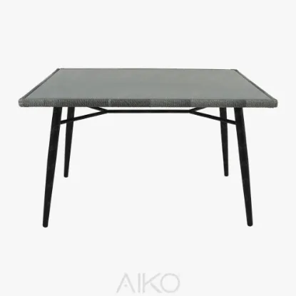 Изображение Стол кухонный CORVUS 131/91/76 Со стеклянной плетенной столешницей (Outdoor) (8888Z)
