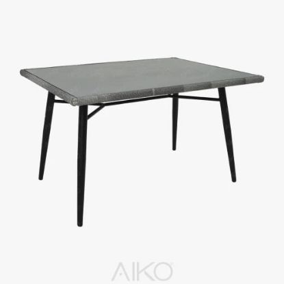 Изображение Стол кухонный CORVUS 131/91/76 Со стеклянной плетенной столешницей (Outdoor) (8888Z)