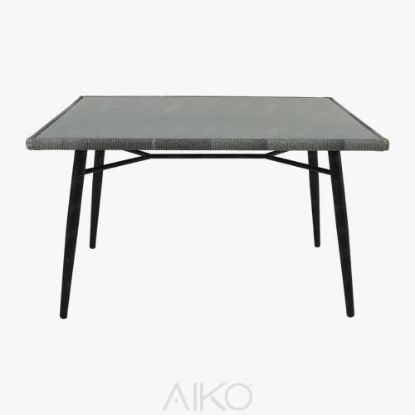 Изображение Стол кухонный CORVUS 131/91/76 Со стеклянной плетенной столешницей (Outdoor) (8888Z)