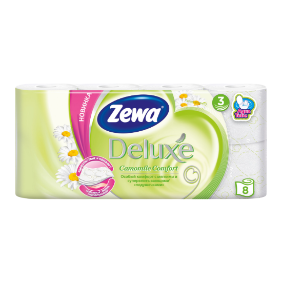 Изображение Туалетная Бумага ZEWA Deluxe BRT 14/4-r 3ply Camomile FSC ромашка
