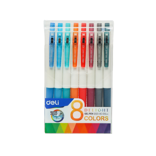 Изображение DELI Гелевая ручка набор 8цв, 0,5мм EG-120-8c