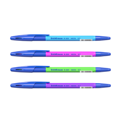 Изображение 42751 Ручка шариковая ErichKrause® R-301 Neon Stick&Grip 0.7, цвет чернил синий (в коробке по 50 шт.