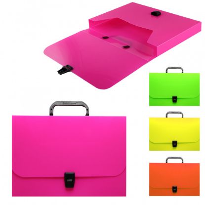 Изображение 47252 Портфель пластиковый ErichKrause® Glance Neon, A4, ассорти (в пакете по 1шт.)
