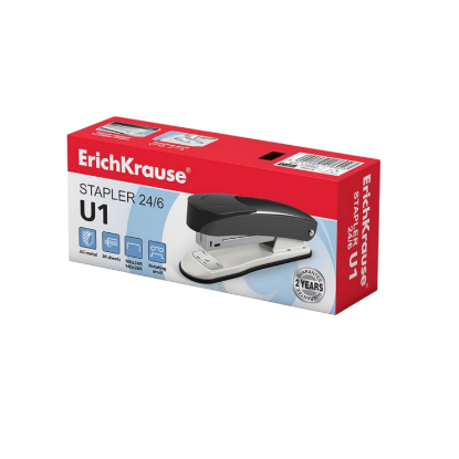 Изображение 17692 Степлер №24/6 ErichKrause® U1 до 30 листов, черный (в коробке по 1 шт.)