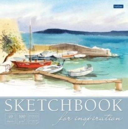 Изображение Premium Блокнот SketchBook 40л 220х220мм без линовки 100г/кв.м отрывная склейка глянц.ламин.тиснен