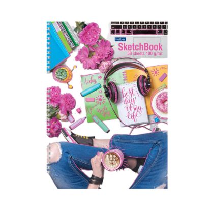 Изображение Premium Тетрадь SketchBook 50л А4ф без линовки 100г/кв.м перфорация на отрыв с твердой обложкой на