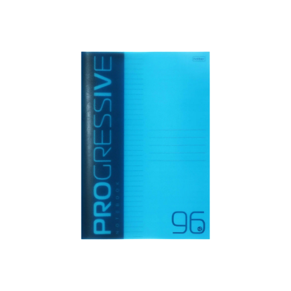 Изображение Тетрадь 96л А4ф клетка 65г/кв.м Пластиковая обложка на скобе PROGRESSIVE Синяя 96Т4В1-PROGRESSIVEСин