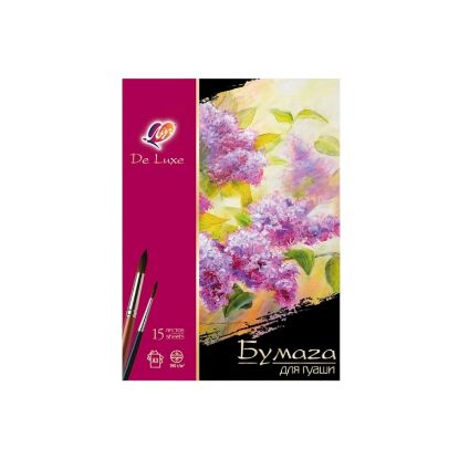 Изображение DE LUXE Бумага для гуаши ЛЮКС в папке А3,15л